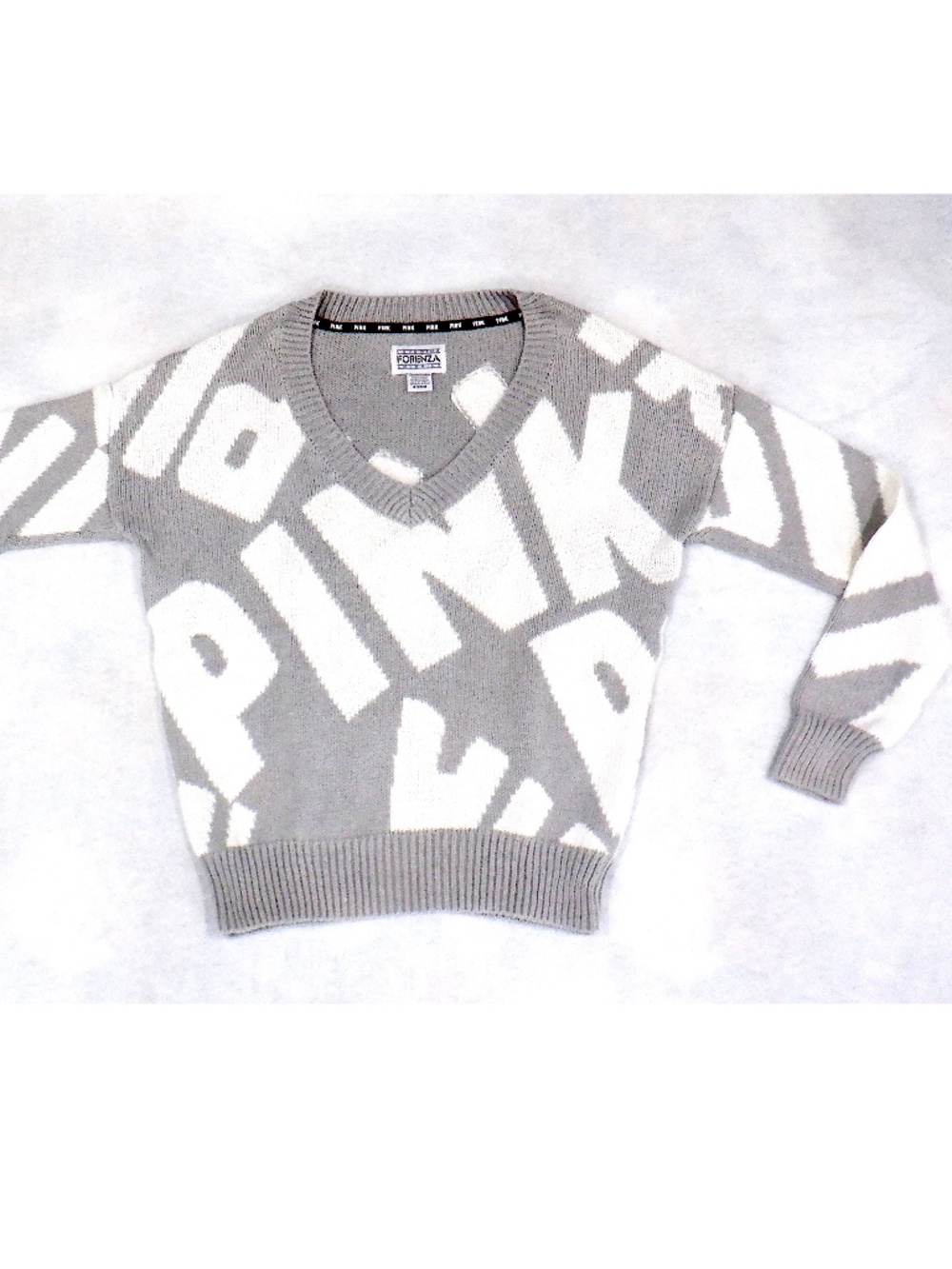 PINK Victoria's Secret Light Grey Logo Sweater